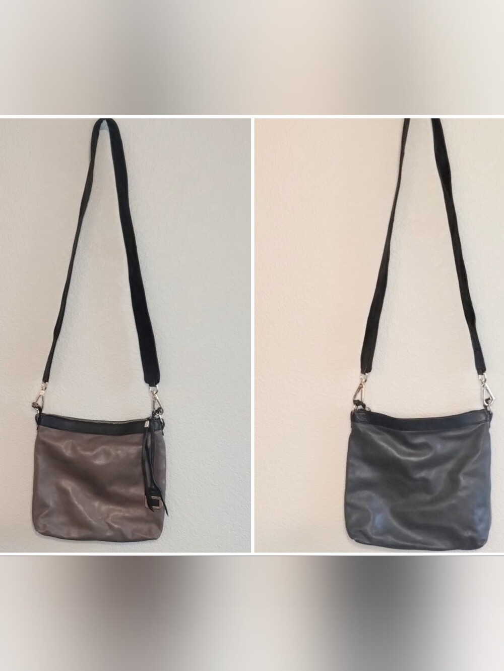Innue Made In Italy BUTTER SOFT Tri-Tone Leather Crossbody Bag Handbag Purse